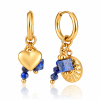 ELENYS Lapis Lazuli Charm  pozlacené náušnice 18K žluté zlato