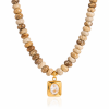 ELENYS Picture Jasper  pozlacený náhrdelník 18K žluté zlato