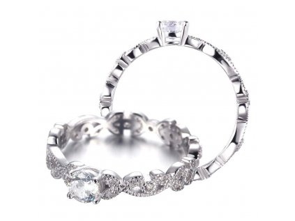 Emporial stříbrný rhodiovaný prsten Princeznin klenot MA-R0206-SILVER (Velikost 10 (EU: 61-63))