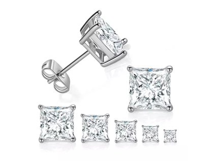 Royal Fashion stříbrné rhodiované peckové náušnice s kubickou zirkonií HA-RE3130-GE53-SILVER (Průměr kamene Průměr: 3 mm)