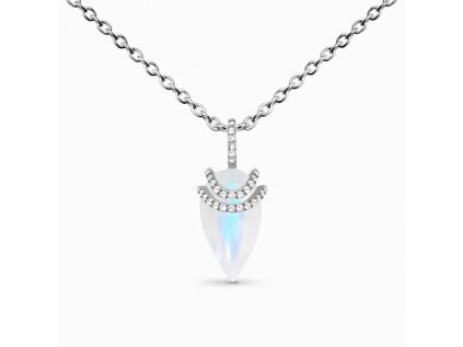 182091 2 royal fashion stribrny rhodiovany nahrdelnik bohyne s drahokamem moonstonem a drahokamy topazy gu dr23099n silver moonstone topaz