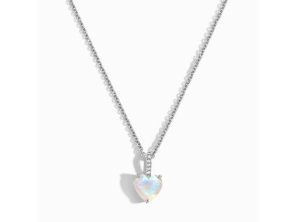 182070 2 royal fashion stribrny rhodiovany nahrdelnik srdce s drahokamem moonstonem a drahokamy topazy gu dr20246n silver moonstone topaz