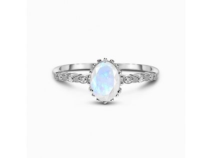 Royal Fashion stříbrný rhodiovaný prsten Nad mraky s drahokamem Moonstonem a drahokamy topazy GU-DR23095R-SILVER-MOONSTONE-TOPAZ (Velikost 10 (EU: 61-63))