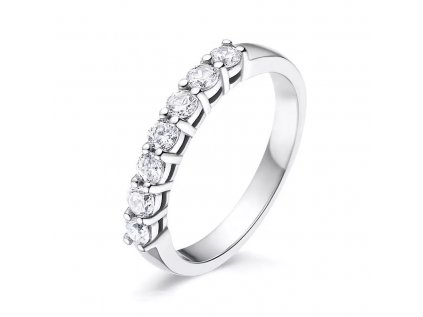 Royal Fashion stříbrný rhodiovaný prsten s drahokamy moissanity HA-XJZ042-SILVER-MOISSANITE (Velikost 5 (EU: 49-50))