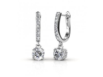 183537 4 royal fashion stribrne nausnice pozlacene 18k bilym zlatem swarovski des0150 wg