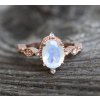 Emporial luxusní prsten Měsíční duhový kámen Mirror 14k růžové zlato Vermeil GU-DR190780R-ROSEGOLD-MOONSTONE-ZIRCON (Velikost 10 (EU: 61-63))