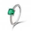 Emporial stříbrný rhodiovaný prsten Smaragdový kámen MA-SOR565-GREEN-SILVER (Velikost 10 (EU: 61-63))