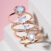 Royal Fashion prsten Jeden pro mě 14k růžové zlato Vermeil s drahokamem Moonstonem a drahokamy topazy GU-DR20232R-ROSEGOLD-MOONSTONE-TOPAZ (Velikost 10 (EU: 61-63))