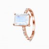 Royal Fashion prsten Královna 14k růžové zlato Vermeil s drahokamem Moonstonem a drahokamy topazy GU-DR23091R-ROSEGOLD-MOONSTONE-TOPAZ (Velikost 10 (EU: 61-63))