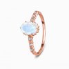 Royal Fashion prsten Nad mraky 14k růžové zlato Vermeil s drahokamem Moonstonem a drahokamy topazy GU-DR23095R-ROSEGOLD-MOONSTONE-TOPAZ (Velikost 10 (EU: 61-63))