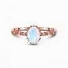 Royal Fashion prsten Nad mraky 14k růžové zlato Vermeil s drahokamem Moonstonem a drahokamy topazy GU-DR23095R-ROSEGOLD-MOONSTONE-TOPAZ (Velikost 10 (EU: 61-63))
