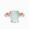 Royal Fashion prsten Raw 14k růžové zlato Vermeil s drahokamem akvamarínem a drahokamy topazy GU-DR15554R-ROSEGOLD-AQUAMARINE-TOPAZ (Velikost 10 (EU: 61-63))