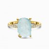 Royal Fashion prsten Raw 14k žluté zlato Vermeil s drahokamem akvamarínem a drahokamy topazy GU-DR15554R-YELLOWGOLD-AQUAMARINE-TOPAZ (Velikost 10 (EU: 61-63))