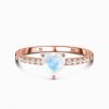 Royal Fashion prsten Srdce 14k růžové zlato Vermeil s drahokamem Moonstonem a drahokamy topazy GU-DR23089R-ROSEGOLD-MOONSTONE-TOPAZ (Velikost 10 (EU: 61-63))