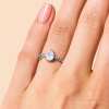 Royal Fashion stříbrný prsten Decentní kapka s drahokamy bílými topazy a moonstonem GU-WR-334-SILVER-MOONSTONE-TOPAZ (Velikost 10 (EU: 61-63))