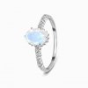 Royal Fashion stříbrný rhodiovaný prsten Nad mraky s drahokamem Moonstonem a drahokamy topazy GU-DR23095R-SILVER-MOONSTONE-TOPAZ (Velikost 10 (EU: 61-63))