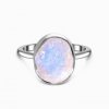 Royal Fashion stříbrný rhodiovaný prsten Raw s drahokamem Moonstonem GU-DR23090R-SILVER-MOONSTONE (Velikost 10 (EU: 61-63))