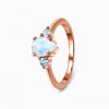 Emporial prsten Decentní kapka 14k růžové zlato Vermeil s drahokamem Moonstonem a drahokamy modrými topazy GU-DR9238R-ROSEGOLD-MOONSTONE-BLUETOPAZ (Velikost 10 (EU: 61-63))