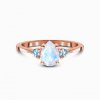 Emporial prsten Decentní kapka 14k růžové zlato Vermeil s drahokamem Moonstonem a drahokamy modrými topazy GU-DR9238R-ROSEGOLD-MOONSTONE-BLUETOPAZ (Velikost 10 (EU: 61-63))