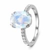 Emporial stříbrný rhodiovaný prsten Měsíční duhový kámen s drahokamem Moonstonem a drahokamy topazy GU-DR10789R-SILVER-MOONSTONE-TOPAZ (Velikost 10 (EU: 61-63))