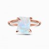 Royal Fashion prsten Raw 14k růžové zlato Vermeil s drahokamem Moonstonem GU-DR15849R-ROSEGOLD-MOONSTONE (Velikost 10 (EU: 61-63))