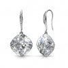 Swarovski Crystals Earrings Tiffany Hook White