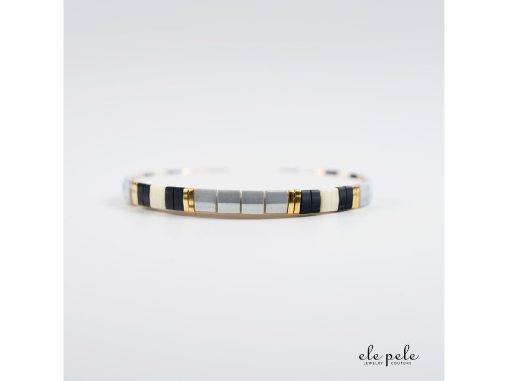 EP produktovka naramek FUNNY SPRING grey black gold V1