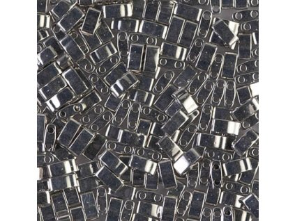 Beads MIYUKI HALF TILA 5x2,3mm shades of SILVER