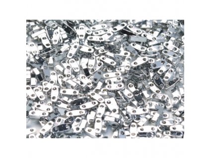 Beads MIYUKI QUARTER TILA 5x1,2mm shades of SILVER