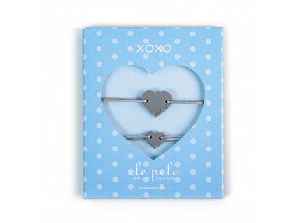 String bracelets XOXO Just love parent & baby: GREY