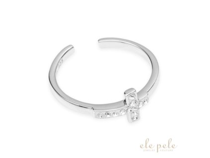 Prsten Ag925/1000 Cross Swarovski silver