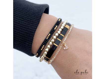 Ele pele set heart black gold