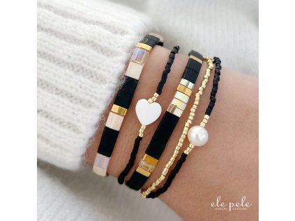 Miyuki Bracelet Set – Black Pure