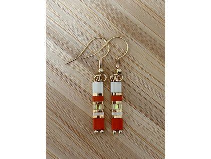 Miyuki Autumn Orange Earrings