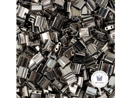 Korálky MIYUKI TILA 5x5 mm  55097 Black Argentic Full