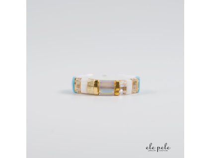 EP prsten miyuki winterTimeBlue green