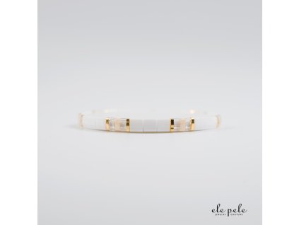 EP produktovka naramek FUNNY SPRING white cream gold V1