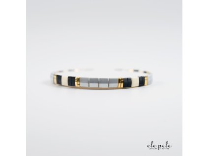 EP produktovka naramek FUNNY SPRING grey black gold V1
