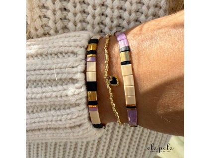 Miyuki bracelet set Autumn Love – Blackberry Heart