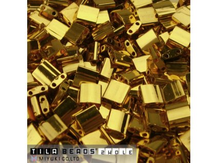 MIYUKI TILA beads 5x5 mm shades of GOLD