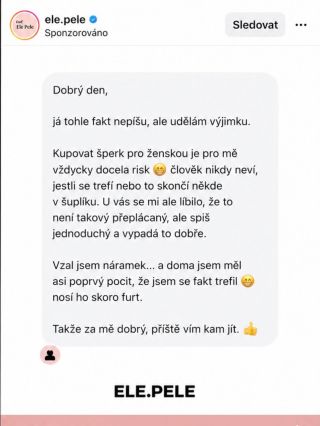 Upřímné recenze mluví za nás 💬✨ „Kupovat šperk pro ženu je vždycky risk… ale tentokrát to vyšlo na jedničku.“ 💛 Přesně...
