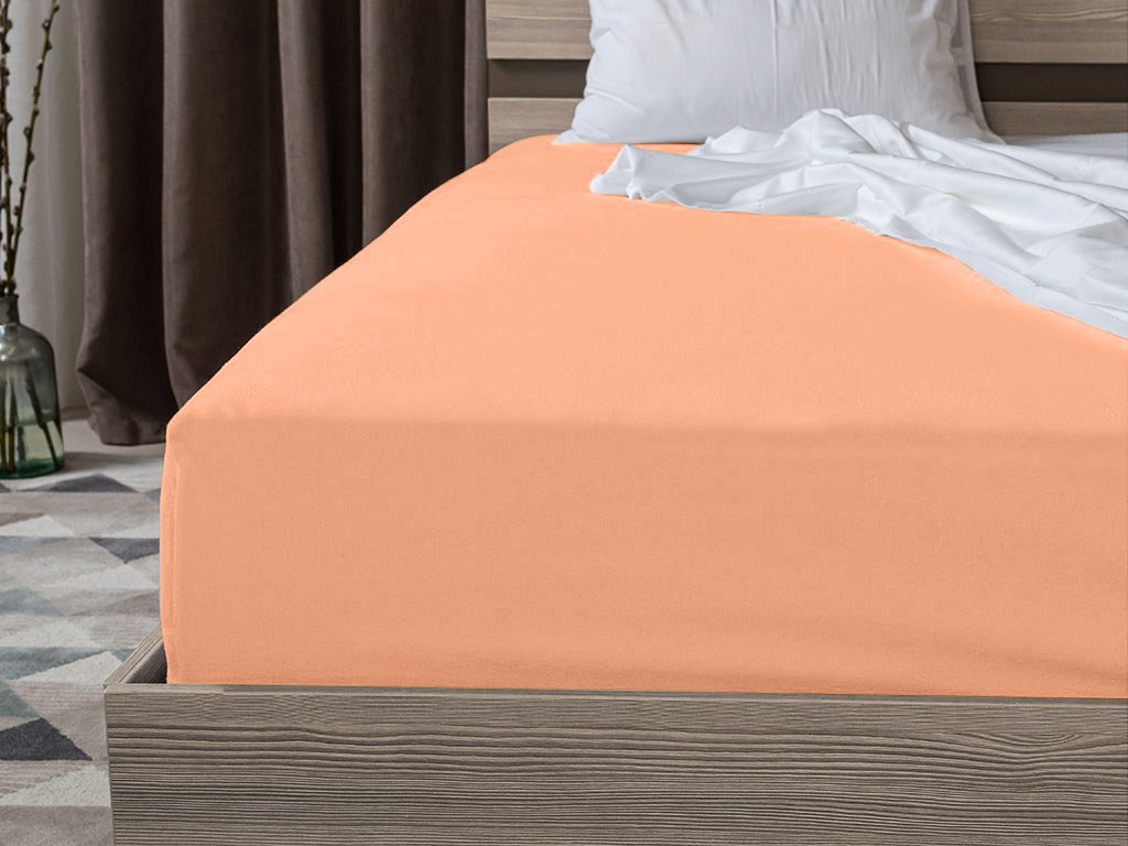Jersey prostěradlo EXCLUSIVE meruňkové 200x220 cm – extra velká kvalita pro komfortní spánek