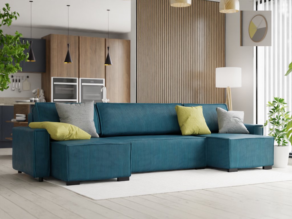 SMART türkiz U alakú kanapé | Elerheto otthon