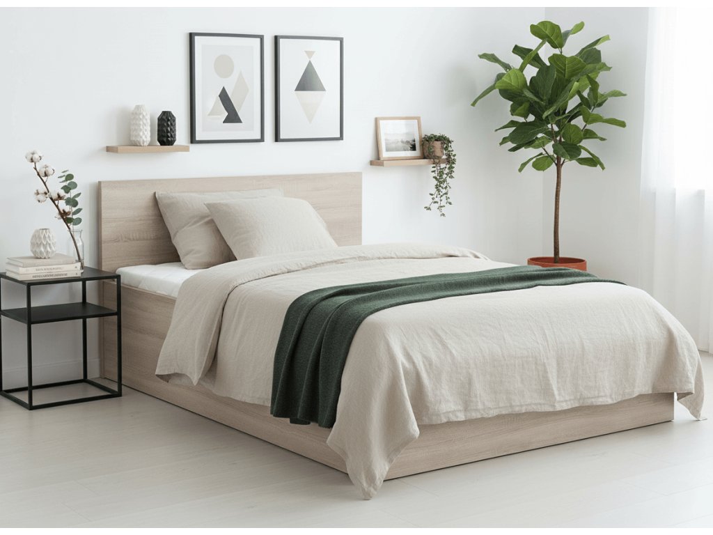 SOFIA ágy 140 x 200 cm, sonoma tölgy