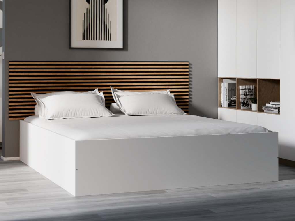 BELLA ágy 180x200 cm, fehér Ágyrács: Lamellás ágyrács, Matrac: Deluxe 10 cm matrac
