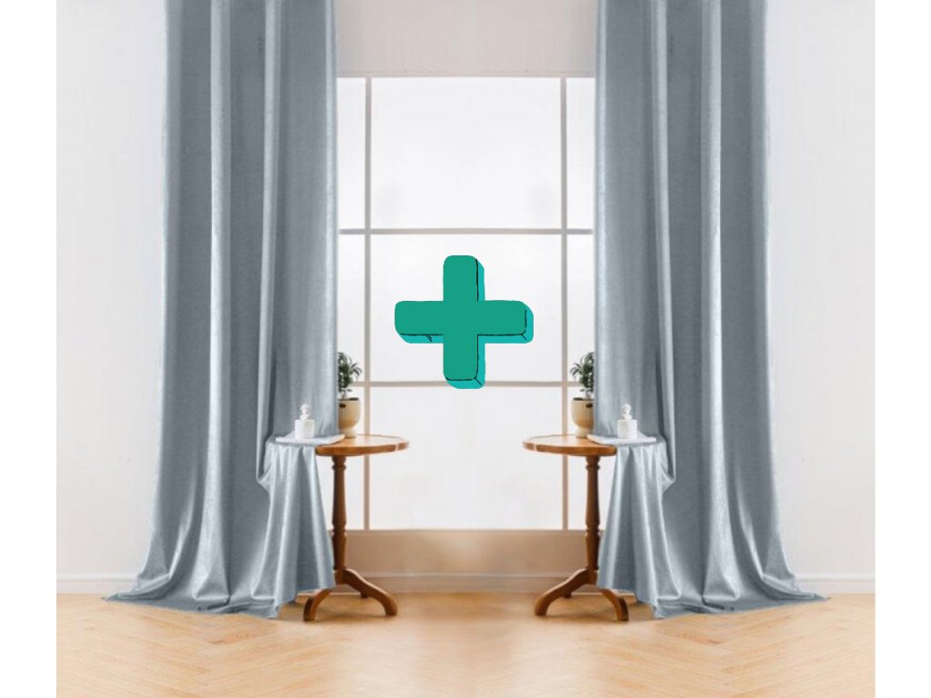 Sötétítő függöny VELVET szürke-kék 140x250 cm (2 db), rojt szalag