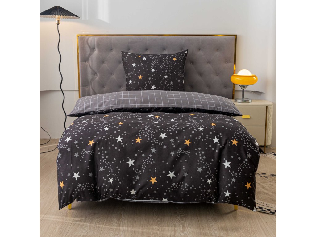 Flanel mikroszálas ágyneműhuzat STELLAR sötétszürke