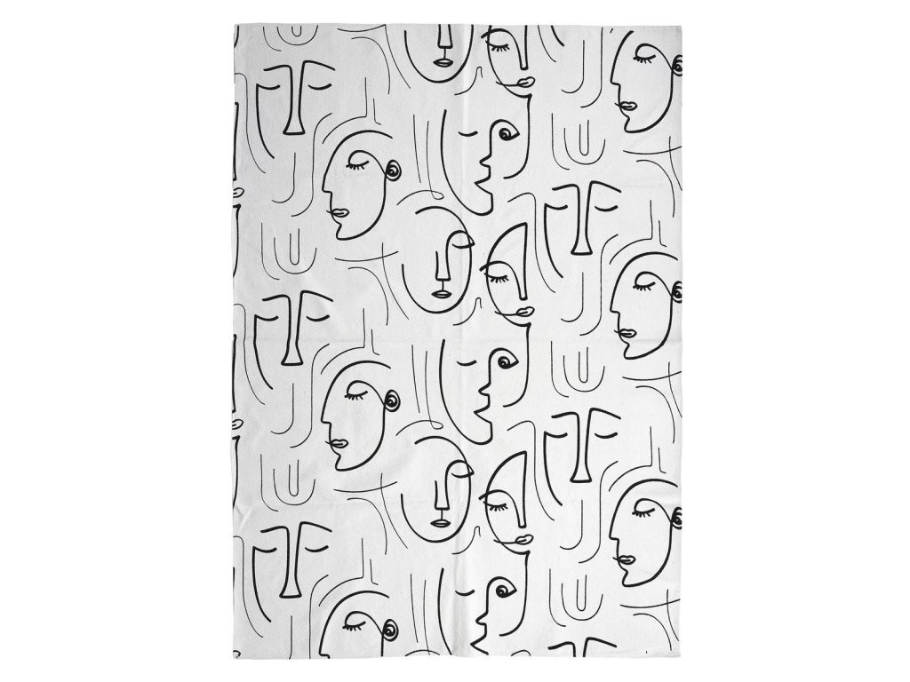 Koberec ARTY NOIR 120x170 cm, krémový s černými siluetami, stylový doplněk pro moderní a industriální interiéry.