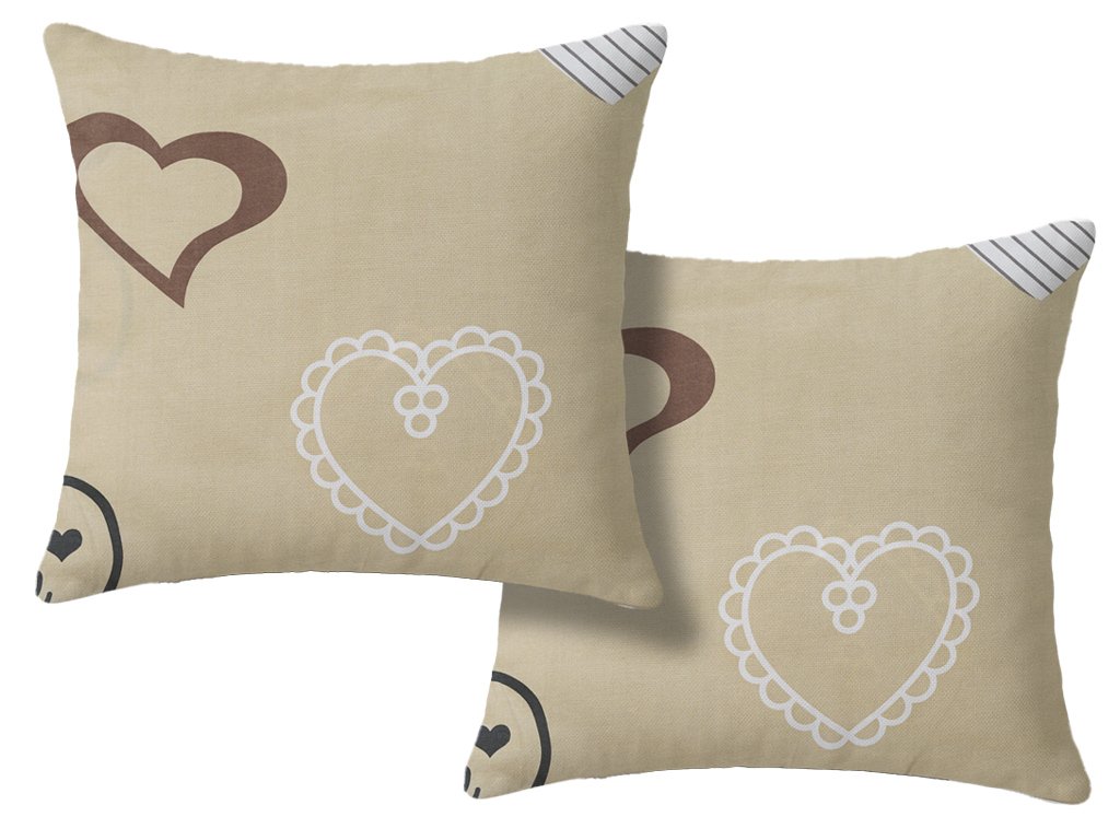 Dekorační povlaky DEAMON 45x45 cm v béžové barvě – 2 ks