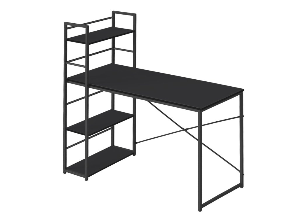Psací stůl MAX 4.0 SONOMA černý s regálem 120x44 cm
